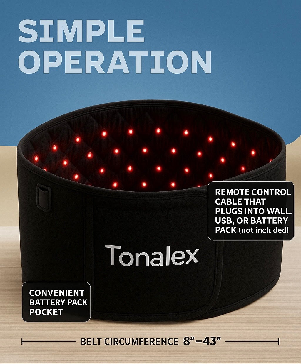 Tonalex Red Light Wrap - Lightweight, Adjustable Design